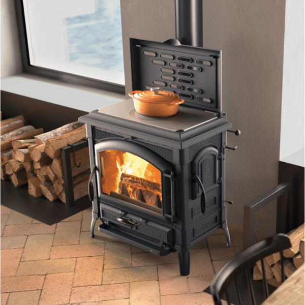 Poêle à bois avec chauffe plat Isotta con cerchi Evo – 11,9 Kw