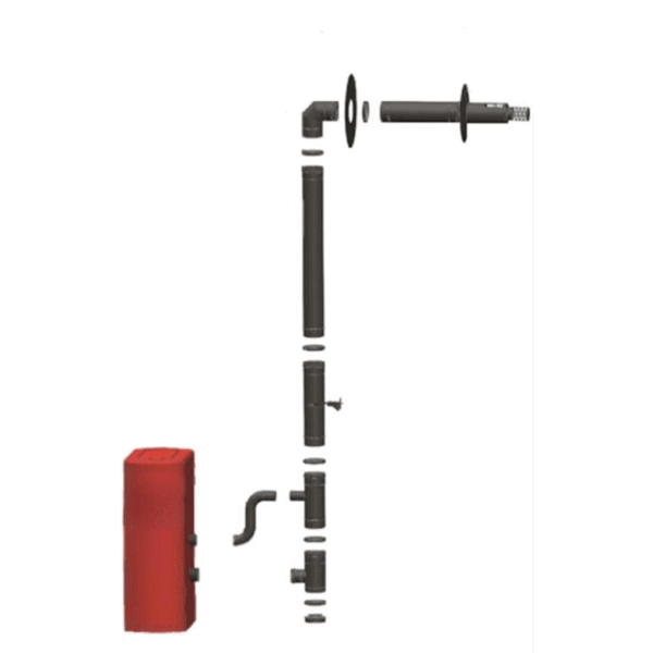 Kit Conduit Ventouse Horizontal pour Poêle à Granulés étanche Ø80-Ø130