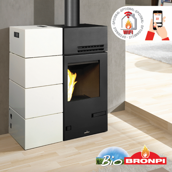 Poêle mixte bois / granulés Carol-Mixta Bronpi – Puissance max 15 kW
