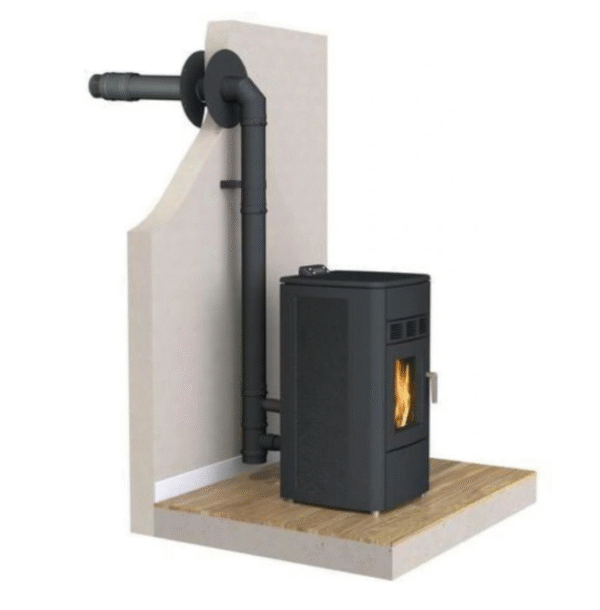 Interstoves Kit conduit Ventouse ou sortie façade pour Poêle à granulés – Noir Mat