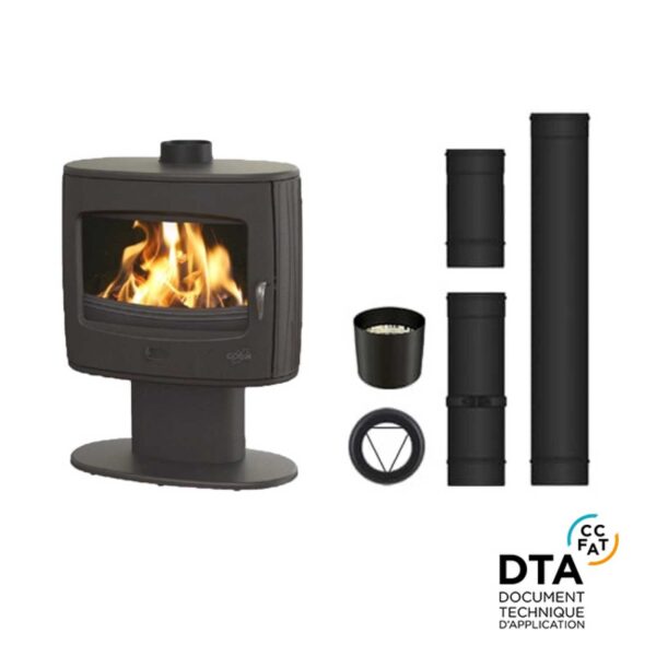 Pack poêle à bois Eliot Godin Sortie dessus 8kW