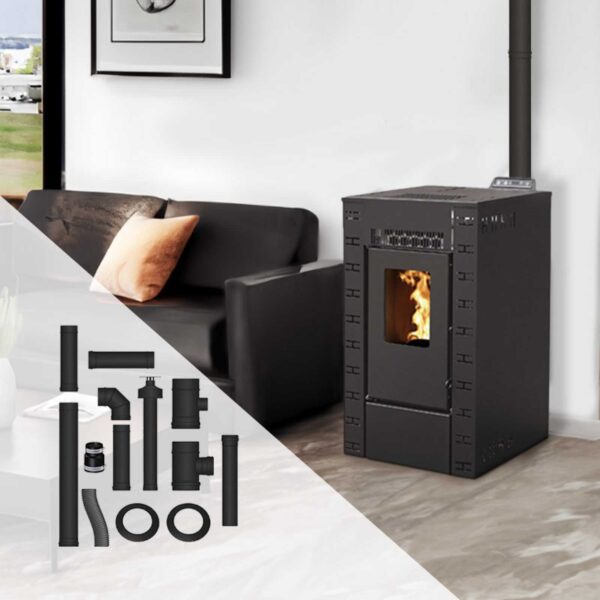 Pack poêle à granulés étanche Diva + Kit d’installation ventouse 8kW
