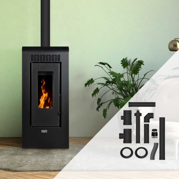 Pack Poêle à granulés étanche Vulcano + Kit d’installation ventouse 12kW