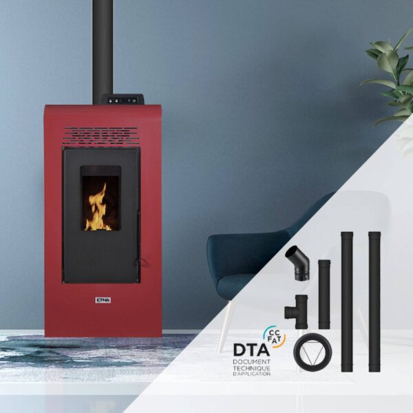 Pack poêle à granulés Vulcano SMS + Kit d’installation sortie dessus 9kW