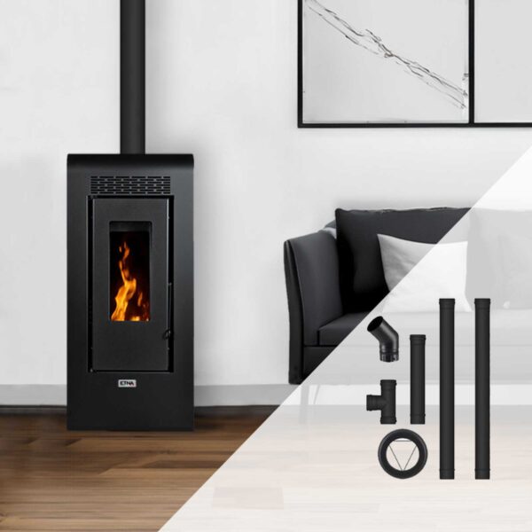 Pack poêle à granulés Vulcano SMS Sortie Dessus – Pack complet Bofill 12kW