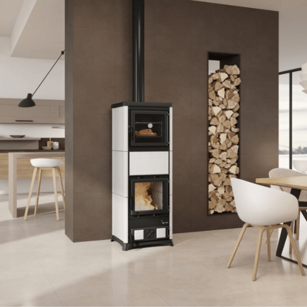 Poêle à bois Nova Forno Blanc Opaque 14kW